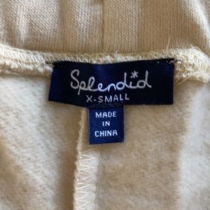 Splendid cream cropped wide leg sweat pant. Women XS